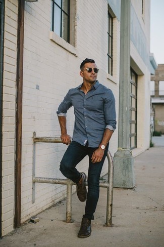 Welche Jeans mit blauen Langarmhemdes zu tragen – 956+ Herren Outfits