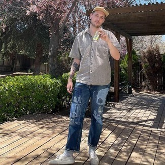 Blaue Jeans mit Flicken kombinieren – 10 Casual Sommer Herren Outfits