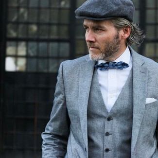 Blaue Fliege mit Schottenmuster kombinieren – 9 Herren Outfits