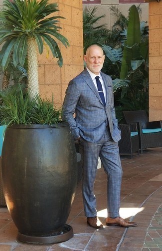Blauen Anzug mit Schottenmuster kombinieren – 123 Herren Outfits