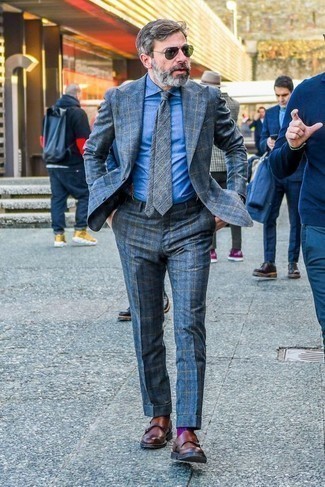 Blauen Anzug mit Schottenmuster kombinieren – 123 Herren Outfits