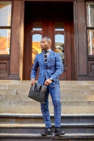 Blauen Anzug mit Schottenmuster kombinieren – 123 Herren Outfits