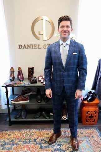 Blauen Anzug mit Schottenmuster kombinieren – 123 Herren Outfits