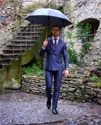 Blauen Anzug mit Schottenmuster kombinieren – 123 Herren Outfits