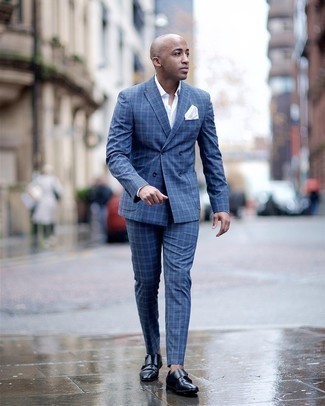 Blauen Anzug mit Schottenmuster kombinieren – 123 Herren Outfits