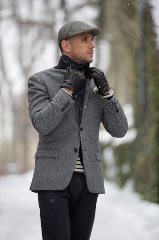 Blauen gepunkteten Schal kombinieren – 85 Herren Outfits