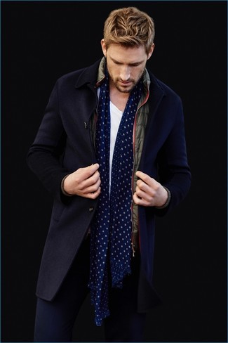 Blauen gepunkteten Schal kombinieren – 85 Herren Outfits