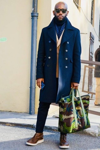 Blauen gepunkteten Schal kombinieren – 85 Herren Outfits