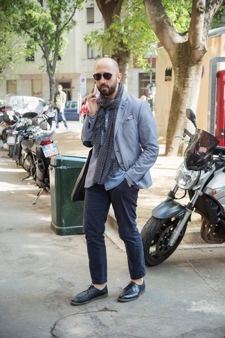 Blauen gepunkteten Schal kombinieren – 85 Herren Outfits