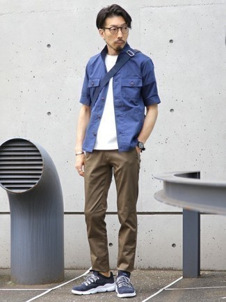 Blaues Kurzarmhemd kombinieren – 1057+ Herren Outfits