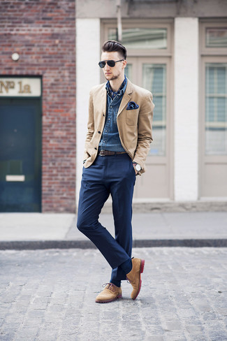 Blauen Seideschal kombinieren – 83 Herren Outfits
