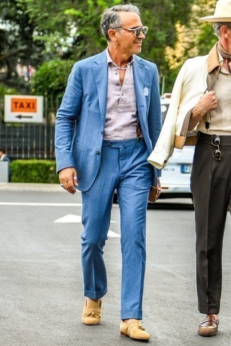 50 Jährige: Blauen Anzug kombinieren – 206 Herren Outfits