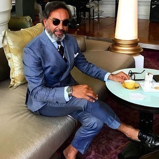 50 Jährige: Blauen Anzug kombinieren – 206 Herren Outfits