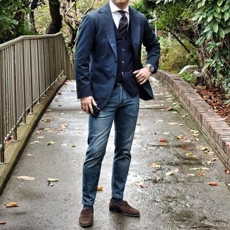 Welche Slipper mit blauer Weste zu tragen – 116 Herren Outfits