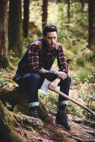 Blaue Wollärmellose jacke kombinieren – 7 Herren Outfits
