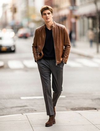 braune Leder Bomberjacke von Amaci&Sons
