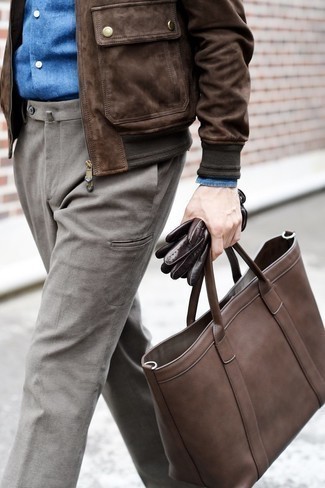 braune Shopper Tasche aus Leder von Jimmy Choo