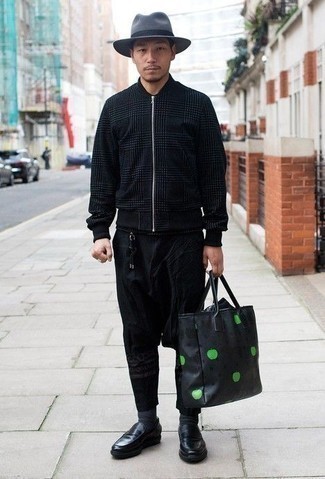 schwarze bedruckte Shopper Tasche aus Leder von Jimmy Choo