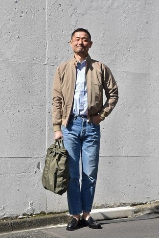 olivgrüne Shopper Tasche aus Segeltuch von Paul Smith