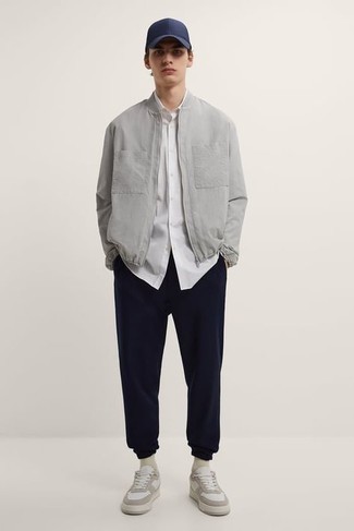 graue Bomberjacke von Cipo & Baxx