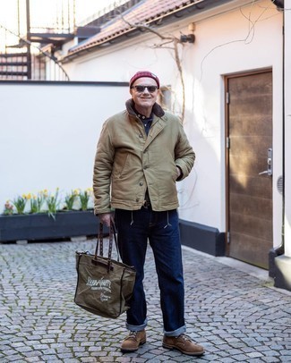 braune bedruckte Shopper Tasche aus Segeltuch von Ksubi