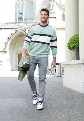 mintgrünes bedrucktes Sweatshirt von Calvin Klein