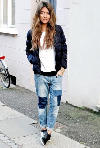 blaue Jeans mit Flicken von Junya Watanabe