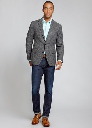 Welche Jeans mit brauner Brogue Stiefel zu tragen – 142 Herren Outfits