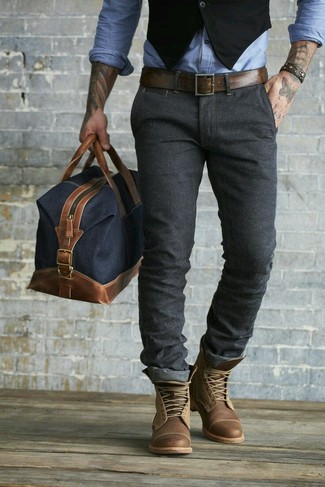 Welche Chinohosen mit brauner Freizeitstiefel zu tragen – 817+ Herren Outfits