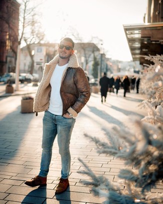 Welche Lammfelljacken mit brauner Freizeitstiefel zu tragen – 58 Herren Outfits