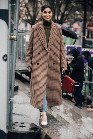 Braunen Mantel mit Karomuster kombinieren – 15 Damen Outfits