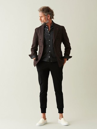Braunes Wollzweireiher-sakko mit Karomuster kombinieren – 13 Herren Outfits