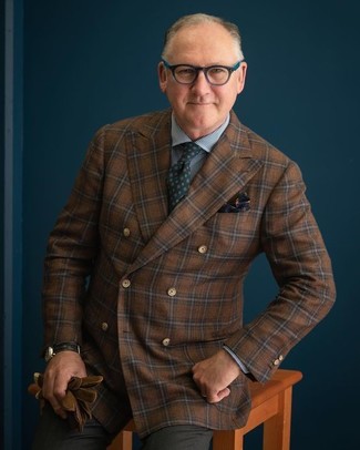 Braunes Wollzweireiher-sakko mit Karomuster kombinieren – 13 Herren Outfits
