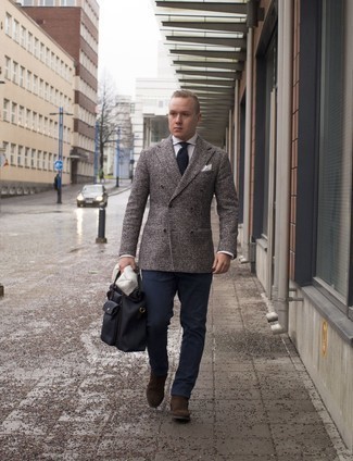 Braunes Wollzweireiher-sakko mit Karomuster kombinieren – 13 Herren Outfits