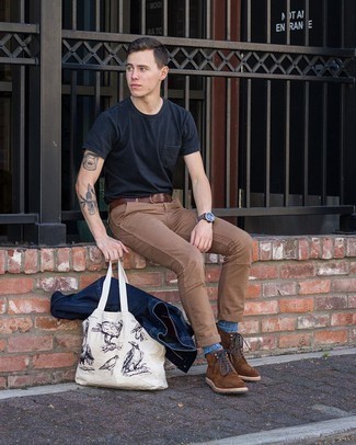 Welche Jeansjacken mit brauner Chinohose zu tragen – 89 Herren Outfits