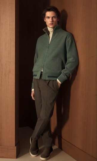 Welche Pullover mit einem Reißverschluß mit brauner Chinohose zu tragen – 27 Herren Outfits