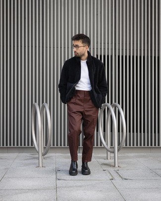 Welche Pullover mit einem Reißverschluß mit brauner Chinohose zu tragen – 27 Herren Outfits