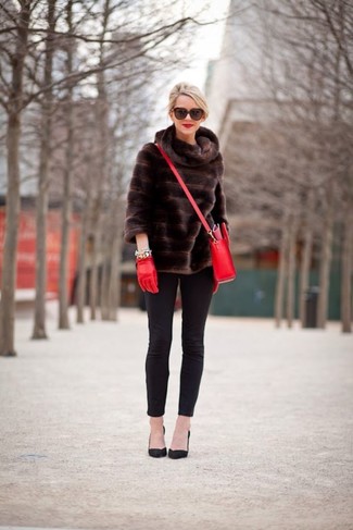 Braune Pelzjacke kombinieren – 18 Damen Outfits