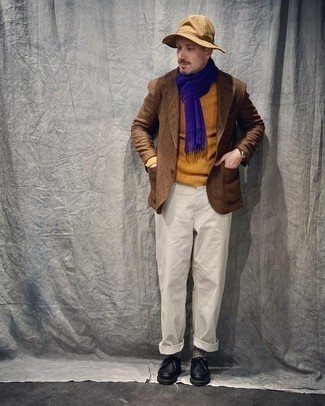 Braune Jacke mit Fischgrätenmuster kombinieren – 12 Herren Outfits kühl Wetter