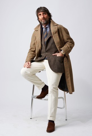 Braune Jacke mit Fischgrätenmuster kombinieren – 12 Herren Outfits kühl Wetter