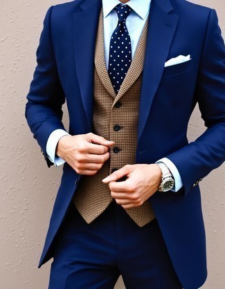 Braune Wollweste mit Hahnentritt-Muster kombinieren – 9 Herren Outfits