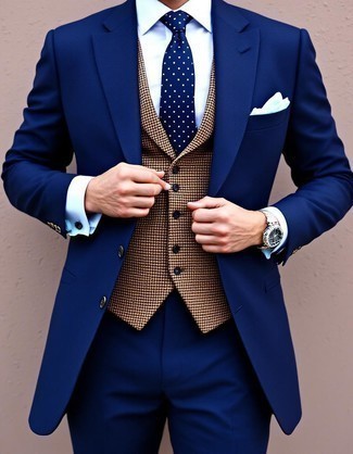 Braune Wollweste mit Hahnentritt-Muster kombinieren – 9 Herren Outfits