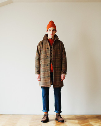 Braune Wollweste mit Hahnentritt-Muster kombinieren – 9 Herren Outfits