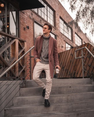 Braunen Strick Rollkragenpullover kombinieren – 26 Herren Outfits kalt Wetter
