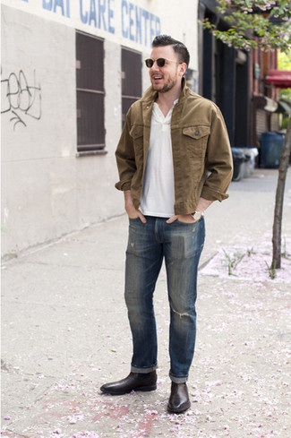 Braune Chelsea Boots aus Leder kombinieren – 1086+ Herren Outfits