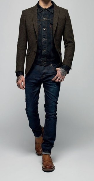 Braune Chelsea Boots aus Leder kombinieren – 1086+ Herren Outfits