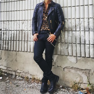 Braunes Hemd mit Leopardenmuster kombinieren – 6 Herbst Herren Outfits