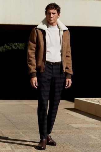 Braune Lammfelljacke kombinieren – 228 Herren Outfits