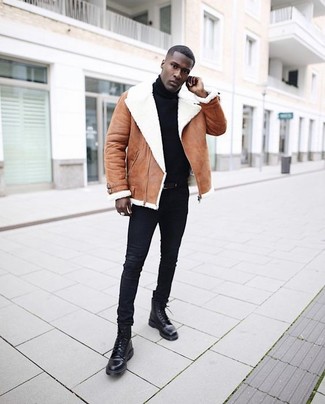 20 Jährige: Braune Lammfelljacke kombinieren – 71 Herren Outfits