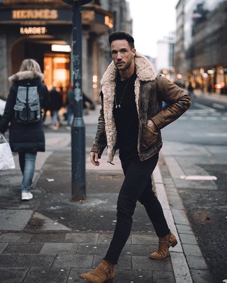 Braune Lammfelljacke kombinieren – 228 Herren Outfits